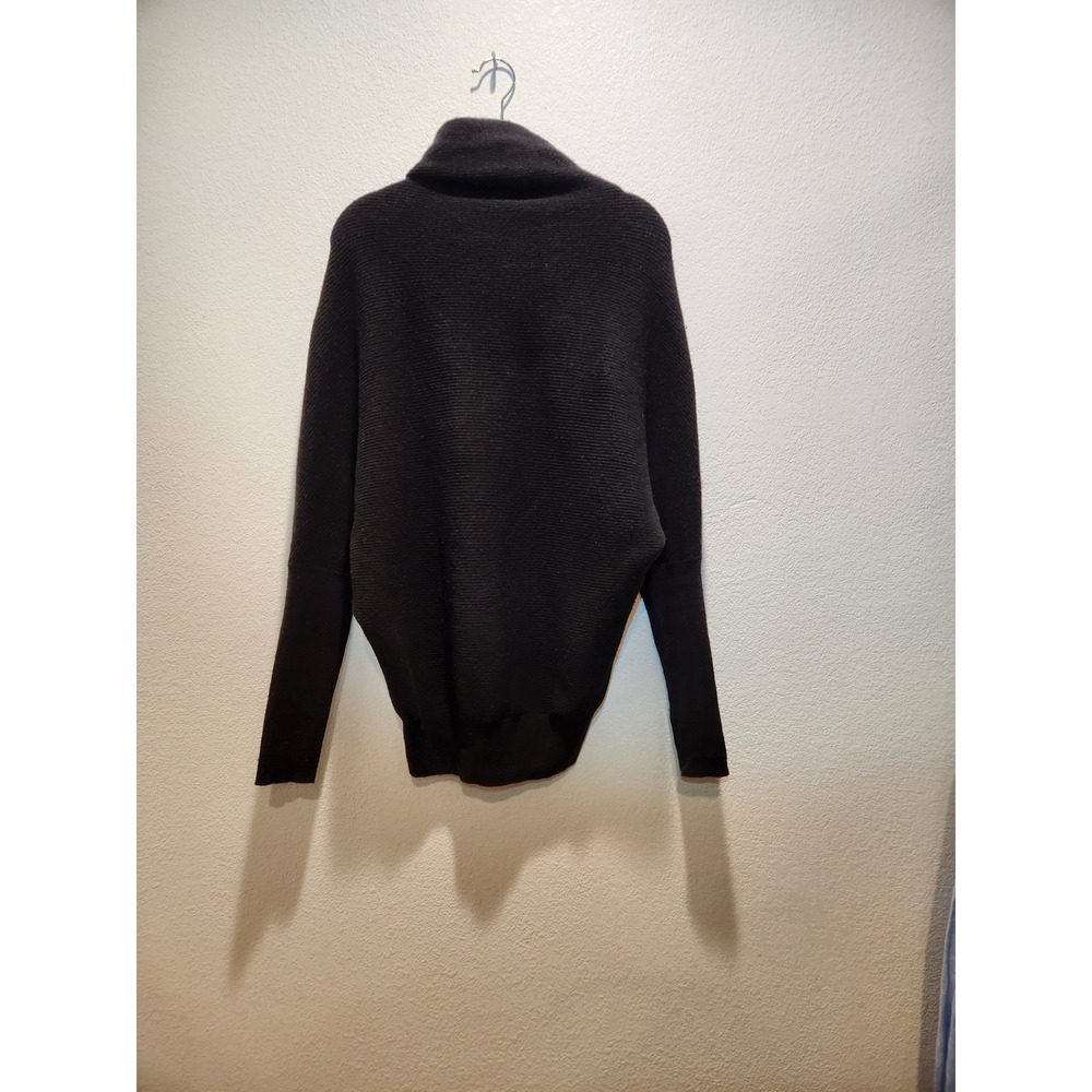 AllSaints Wool Cashmere Black Ribbed Sweater Small Relaxed Cocoon Knit‎